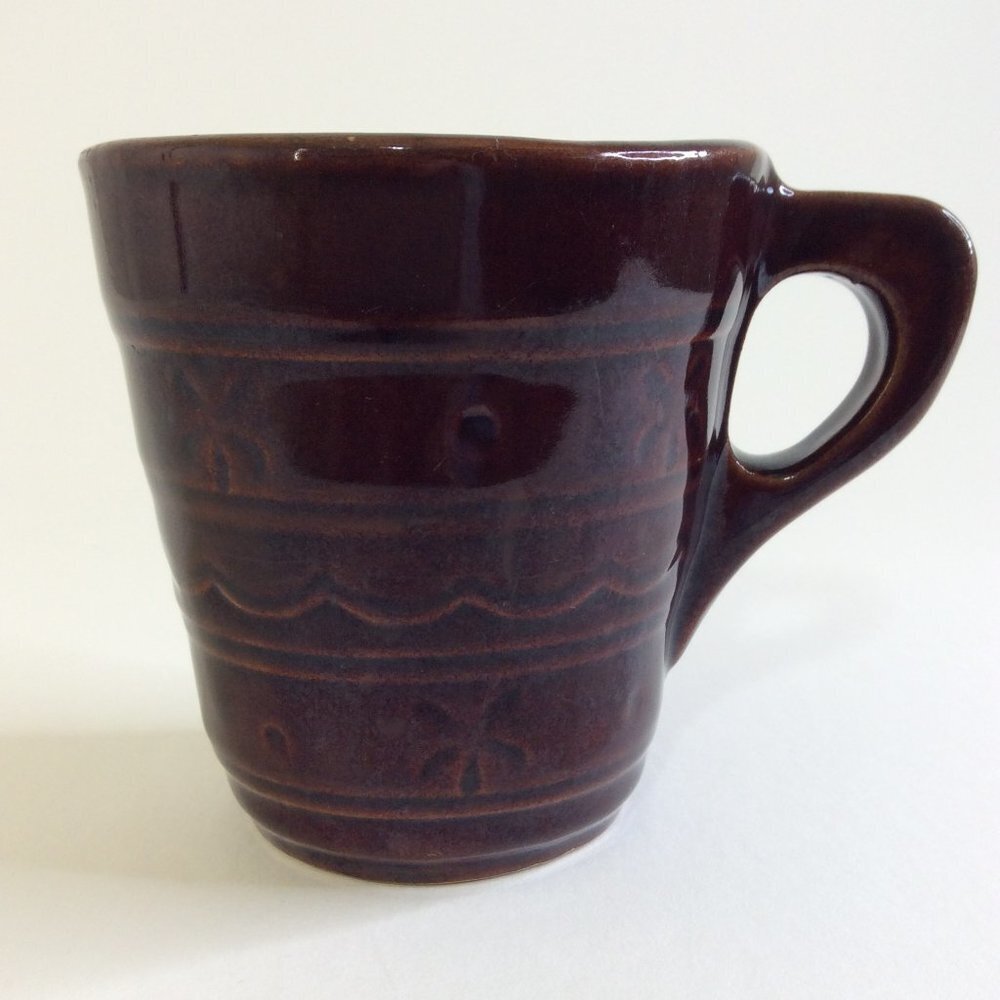 COFFEE Mug Cup Brown Textured USA Made 8 Oz